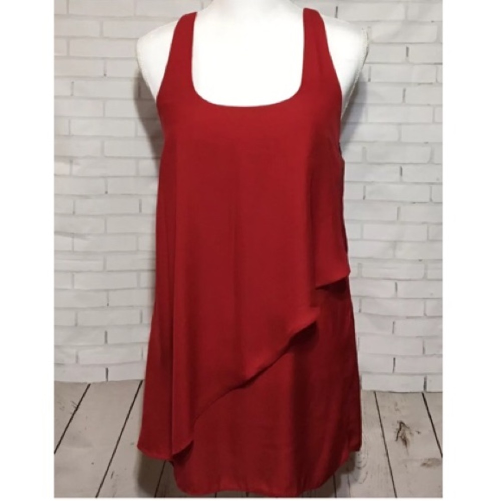 Silence and Noise Red Layered Tank Mini Dress Sz S